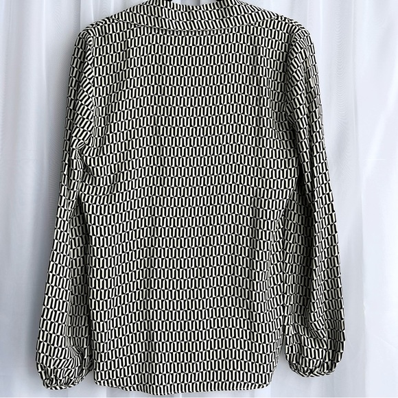 Frame - Silk Blouse, Black and White Patterned Women's Top - Picture 7 of 10